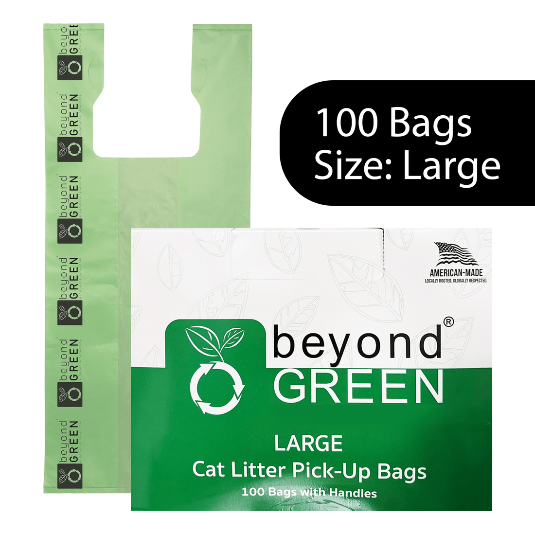beyondGREEN Large Heavy-Duty Cat Litter Bags — Made in USA
