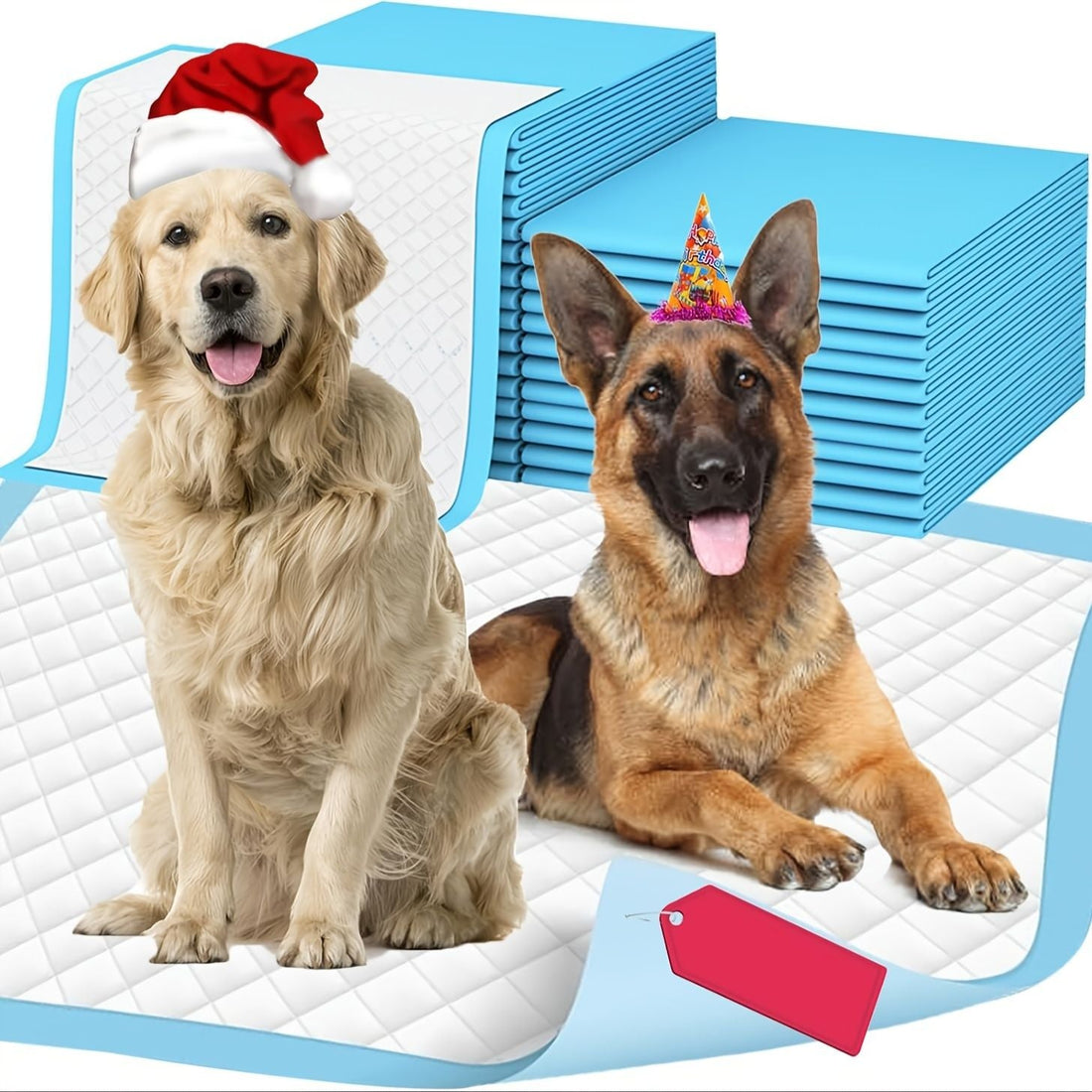 Puppy Pee Pads 24" x 24" — 100 Count, Super Absorbent &amp; Leak-Proof