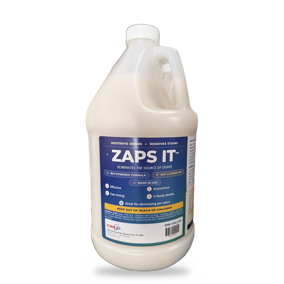 Zaps It Enzyme Dog &amp; Cat Odor Eliminator & Stain Remover — 1 Gallon Concentrate